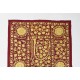 Silk Hand Embroidered Bed Cover, Vintage Suzani Wall Hanging from Uzbekistan. 4.8 x 6.9 Ft (145 x 210 cm)