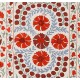 Silk Embroidery Suzani Wall Hanging, Vintage Handmade Uzbek Bed or Table Cover. 4.8 x 7 Ft (145 x 213 cm)