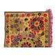 Silk Hand Embroidered Bed Cover, Vintage Suzani Wall Hanging from Uzbekistan. 5 x 7.9 Ft (153 x 240 cm)