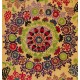 Silk Hand Embroidered Bed Cover, Vintage Suzani Wall Hanging from Uzbekistan. 5 x 7.9 Ft (153 x 240 cm)