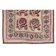 Silk Hand Embroidered Bed Cover, Vintage Suzani Wall Hanging from Uzbekistan. 5.3 x 7 Ft (160 x 212 cm)