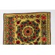 Silk Hand Embroidered Bed Cover, Vintage Suzani Wall Hanging from Uzbekistan. 5.5 x 7.6 Ft (167 x 230 cm)