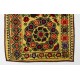 Silk Hand Embroidered Bed Cover, Vintage Suzani Wall Hanging from Uzbekistan. 5.5 x 7.6 Ft (167 x 230 cm)