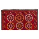 Silk Hand Embroidered Bed Cover, Vintage Suzani Wall Hanging from Uzbekistan. 5.8 x 6.4 Ft (175 x 195 cm)