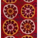 Silk Hand Embroidered Bed Cover, Vintage Suzani Wall Hanging from Uzbekistan. 5.8 x 6.4 Ft (175 x 195 cm)