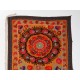Silk Hand Embroidered Bed Cover, Vintage Suzani Wall Hanging from Uzbekistan. 5.8 x 9.4 Ft (175 x 285 cm)