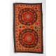 Silk Hand Embroidered Bed Cover, Vintage Suzani Wall Hanging from Uzbekistan. 5.8 x 9.4 Ft (175 x 285 cm)