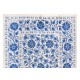 Silk Hand Embroidered Bed Cover, Vintage Suzani Wall Hanging from Uzbekistan. 6.3 x 8.3 Ft (192 x 250 cm)