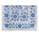 Silk Hand Embroidered Bed Cover, Vintage Suzani Wall Hanging from Uzbekistan. 6.3 x 8.3 Ft (192 x 250 cm)