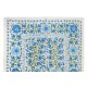 Silk Hand Embroidered Bed Cover, Vintage Suzani Wall Hanging from Uzbekistan. 6.4 x 8.4 Ft (195 x 253 cm)