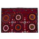Silk Hand Embroidered Bed Cover, Vintage Suzani Wall Hanging from Uzbekistan. 6.4 x 8.4 Ft (195 x 255 cm)