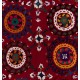 Silk Hand Embroidered Bed Cover, Vintage Suzani Wall Hanging from Uzbekistan. 6.4 x 8.4 Ft (195 x 255 cm)