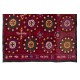 Silk Hand Embroidered Bed Cover, Vintage Suzani Wall Hanging from Uzbekistan. 6.8 x 7.8 Ft (206 x 237 cm)