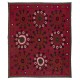 Silk Hand Embroidered Bed Cover, Vintage Suzani Wall Hanging from Uzbekistan. 6.9 x 7.4 Ft (208 x 223 cm)