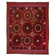 Silk Hand Embroidered Bed Cover, Vintage Suzani Wall Hanging from Uzbekistan. 7.9 x 8.7 Ft (240 x 263 cm)