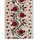 Silk Hand Embroidered Bed Cover, Vintage Suzani Wall Hanging from Uzbekistan. 1.7 x 6 Ft (50 x 185 cm)