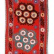 Authentic Vintage Uzbek Suzani Bed Cover, Silk Hand Embroidered Table Runner. 1.9 x 12.4 Ft (57 x 375 cm)