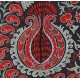 Square Silk Embroidery Suzani Wall Hanging, Vintage Handmade Uzbek Bed or Table Cover. 3 x 3 Ft (92 x 92 cm)