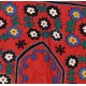 Vintage Central Asian / Uzbek Suzani Wall Hanging, Silk Hand Embroidered Bed Cover. 3 x 6.4 Ft (94 x 193 cm)