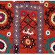 Silk Hand Embroidered Bedspread, Vintage Suzani Wall Hanging from Uzbekistan. 3.2 x 5.3 Ft (96 x 160 cm)