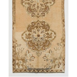 Hand-Knotted Vintage Turkish Runner Rug, Authentic Wool Corridor Carpet. 3.3 x 9 Ft (100 x 274 cm)