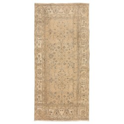 Handmade Vintage Rug, Floral Patterned Anatolian Carpet. 3.6 x 7 Ft (108 x 215 cm)
