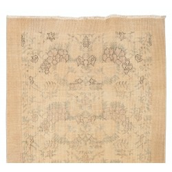 Handmade Vintage Rug, Floral Patterned Anatolian Carpet. 3.7 x 6.6 Ft (110 x 200 cm)