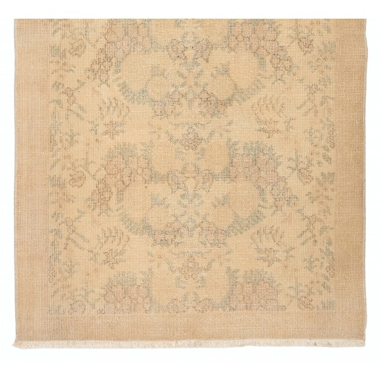 Handmade Vintage Rug, Floral Patterned Anatolian Carpet. 3.7 x 6.6 Ft (110 x 200 cm)