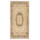 Vintage Hand-Knotted Central Anatolian Rug, Turkish Antique Washed Mid-Century Carpet. 3.7 x 6.7 Ft (112 x 204 cm)
