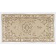 Antique Washed Turkish Accent Rug, Vintage Handmade Art Deco Chinese Design Carpet. 3.8 x 6.8 Ft (113 x 206 cm)