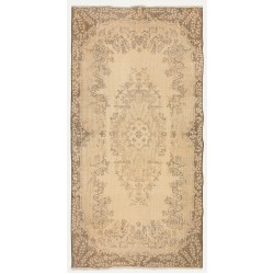 Hand-Knotted Vintage Turkish Rug, Home Decor Carpet. 3.8 x 6.9 Ft (113 x 210 cm)