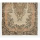 Hand-Knotted Vintage Accent Rug, Central Anatolian Wool Carpet with Floral Garden Design. 3.8 x 7.2 Ft (114 x 219 cm)