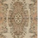 Hand-Knotted Vintage Accent Rug, Central Anatolian Wool Carpet with Floral Garden Design. 3.8 x 7.2 Ft (114 x 219 cm)