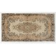 Hand-Knotted Vintage Accent Rug, Central Anatolian Wool Carpet with Floral Garden Design. 3.8 x 7.2 Ft (114 x 219 cm)