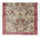 Floral Patterned Turkish Handmade Vintage Rug, Ideal for Office and Home Decor. 3.8 x 6.8 Ft (115 x 205 cm)
