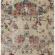 Floral Patterned Turkish Handmade Vintage Rug, Ideal for Office and Home Decor. 3.8 x 6.8 Ft (115 x 205 cm)