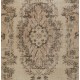Antique Washed Mid-Century Handmade Turkish Oushak Accent Rug. 3.8 x 6.8 Ft (115 x 207 cm)