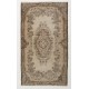 Antique Washed Mid-Century Handmade Turkish Oushak Accent Rug. 3.8 x 6.8 Ft (115 x 207 cm)