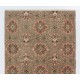 Floral Patterned Turkish Handmade Vintage Rug, Ideal for Office and Home Decor. 3.8 x 6.8 Ft (115 x 207 cm)