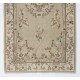 Antique Washed Turkish Accent Rug, Vintage Handmade Art Deco Chinese Design Carpet. 3.8 x 7 Ft (115 x 213 cm)