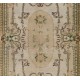 Turkish Oushak Rug with Floral Design, Traditional Hand-Knotted 1960s Carpet. 3.9 x 6.7 Ft (116 x 202 cm)