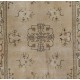 Turkish Oushak Accent Rug in Beige, Brown and Black Colors, Vintage Handmade Art Deco Chinese Design Carpet. 3.9 x 6.7 Ft (116 x 202 cm)