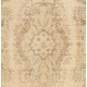 Antique Washed Vintage Handmade Turkish Oushak Wool Rug with Medallion Design. 3.9 x 6.8 Ft (116 x 205 cm)