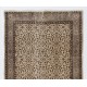 Turkish Oushak Accent Rug with Floral Design, Traditional Hand-Knotted 1960s Carpet. 3.9 x 6.8 Ft (116 x 205 cm)