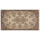 Turkish Oushak Accent Rug with Floral Garden Design, Hand-Knotted 1960s Carpet. 3.9 x 6.8 Ft (116 x 207 cm)