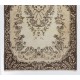 Vintage Handmade Turkish Oushak Accent Rug with Medallion Design. 3.9 x 7 Ft (116 x 212 cm)