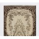 Vintage Handmade Turkish Oushak Accent Rug with Medallion Design. 3.9 x 7.3 Ft (116 x 220 cm)