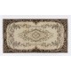 Vintage Handmade Turkish Oushak Accent Rug with Medallion Design. 3.9 x 7.3 Ft (116 x 220 cm)
