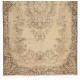 1960s Handmade Turkish Floral Medallion Design Rug, Antique Washed Carpet. 3.9 x 7.4 Ft (116 x 223 cm)