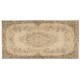 1960s Handmade Turkish Floral Medallion Design Rug, Antique Washed Carpet. 3.9 x 7.4 Ft (116 x 223 cm)